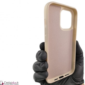Kieto silikono 2 mm.storio dėklas - smėlio spalvos (Apple Iphone 14 Pro Max)